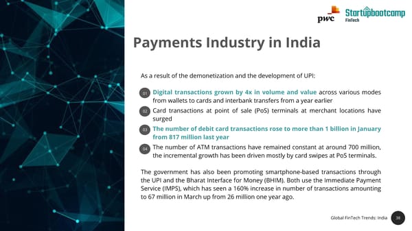 State of FinTech Report | PwC & SBC - Page 38